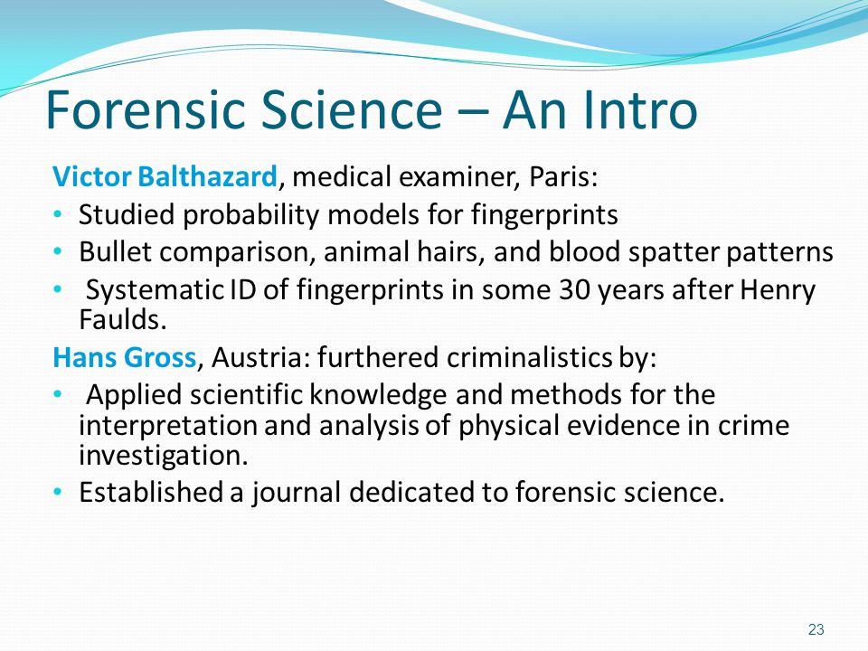 Scientific Method Applied to Forensic Science Paper